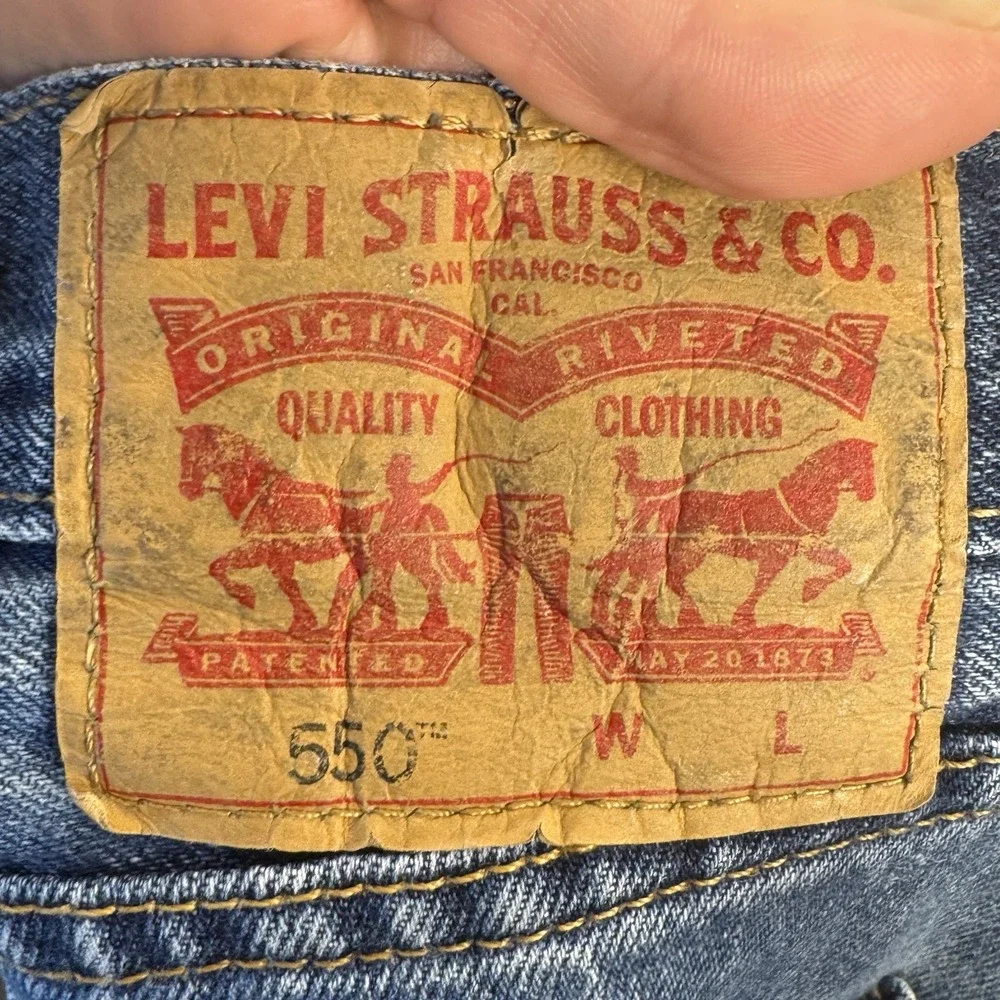 Levis 550 Jeans Mens 42x36 Blue Relaxed Fit Tapered Leg Denim‎ Y2K Style - Picture 3 of 8